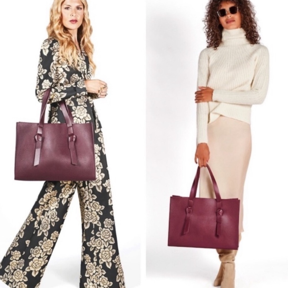 Rachel Zoe Burgundy Vegan Leather Tote Bag NWT